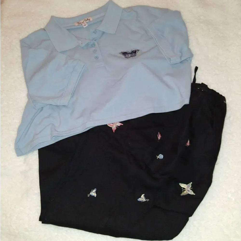 🦋Talbot's Irish Linen Butterfly Ladybug Pants